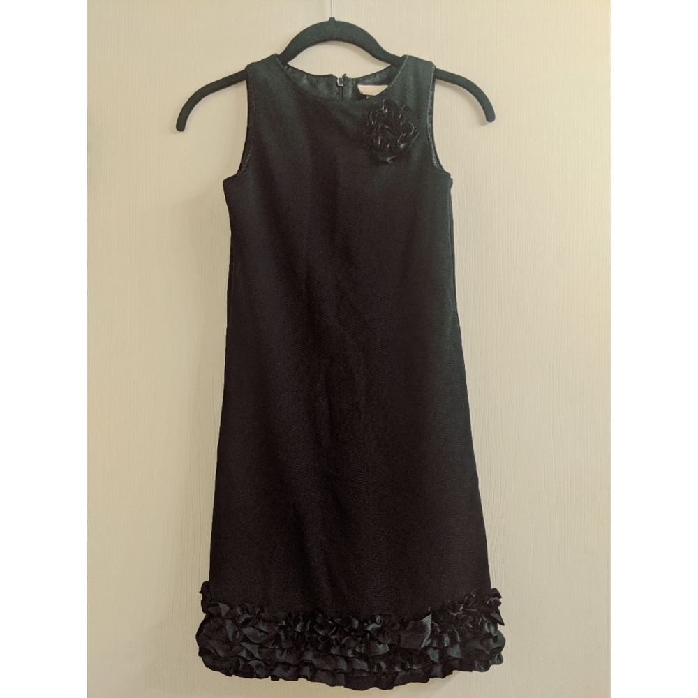 Jenny & Me Black Kids Dress With Ruffle Bottom